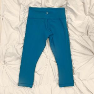 lululemon Bright Blue Cropped Yoga Pants